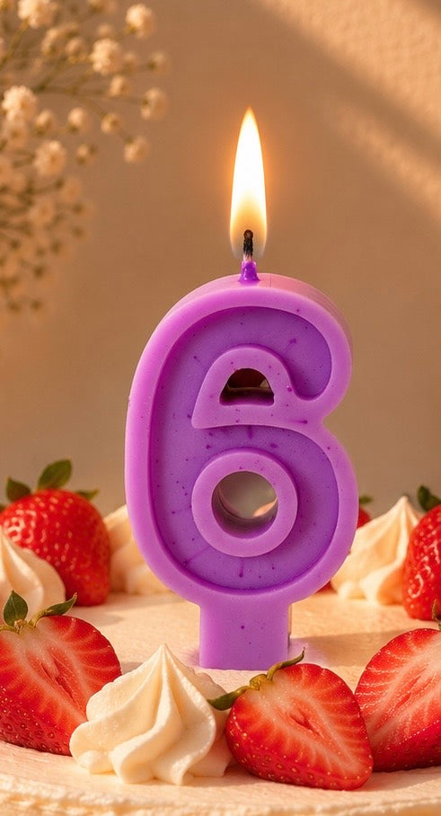 Vela de cumpleaños unicolor